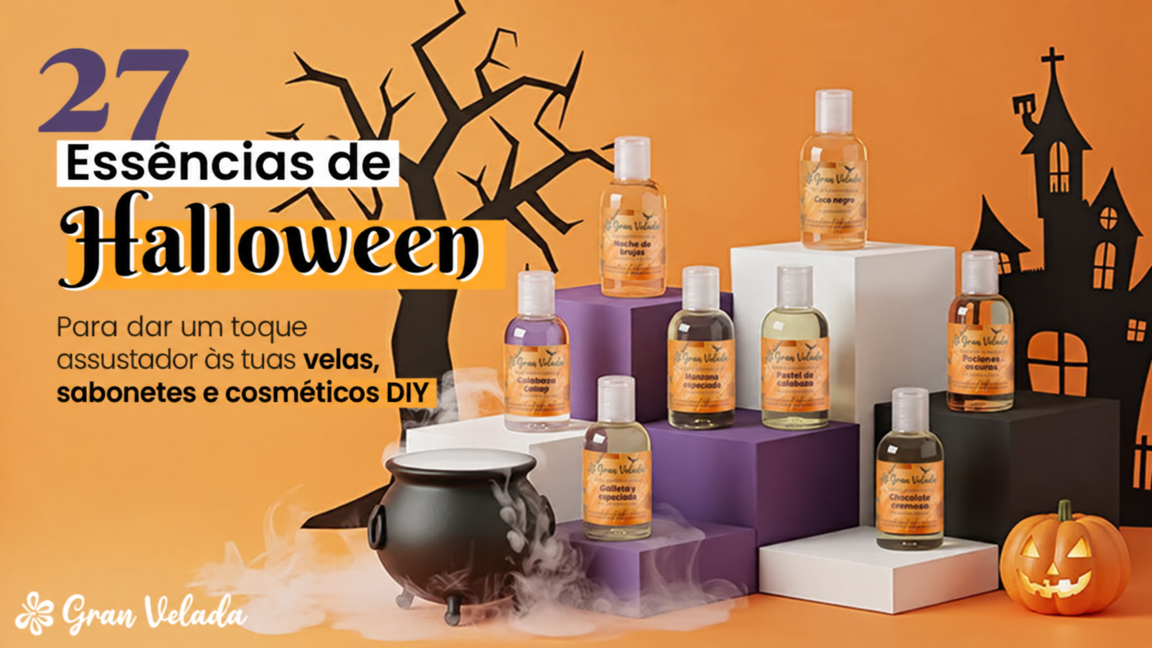 27 essências de Halloween da Gran Velada para velas, sabonetes e cosméticos DIY