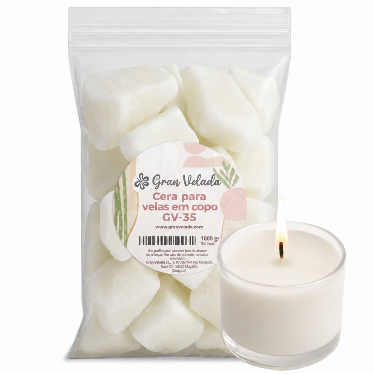 Cera para velas em copo GV-35