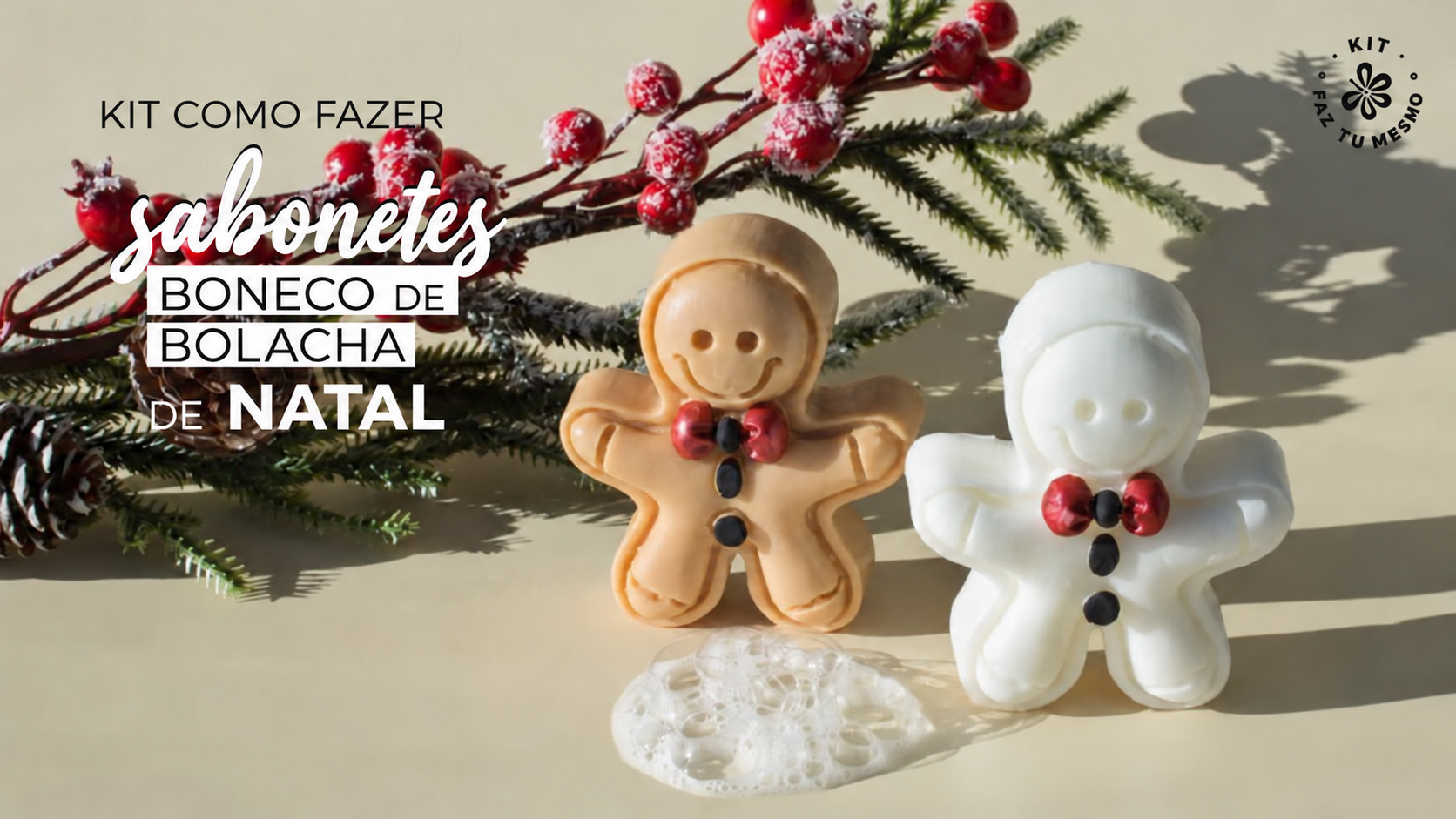 Sabonetes de Natal de boneco de bolacha — kit Gran Velada
