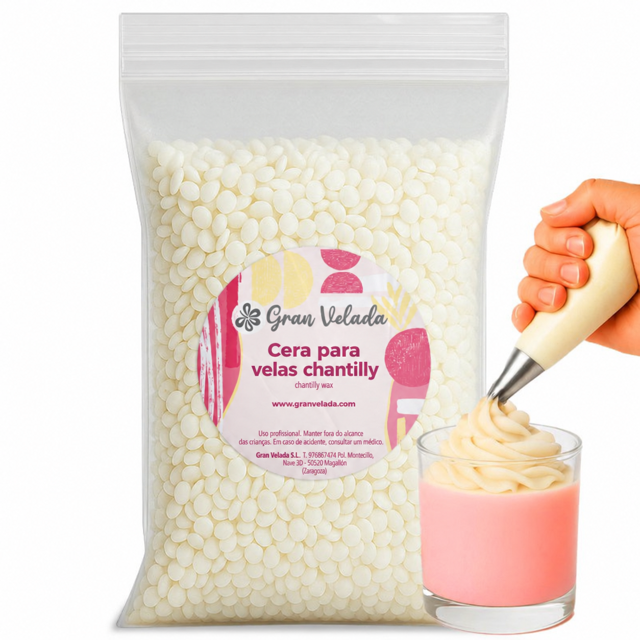 Cera para velas chantilly