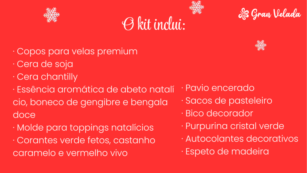 kit PORingredientes velas navidenas chantilly
