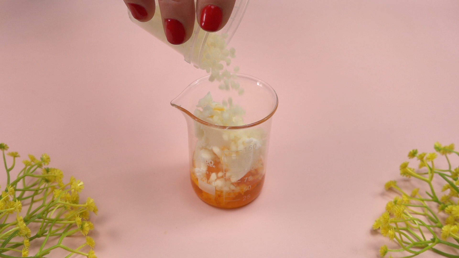 Adicionando a cera à mistura