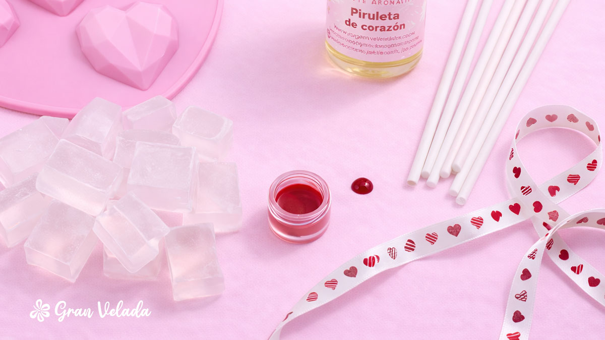 3002 jabon de piruleta de corazon 4 Materiais para realizar o nosso chupa-chupa de sabonete em forma de coração para o Dia dos Namorados.