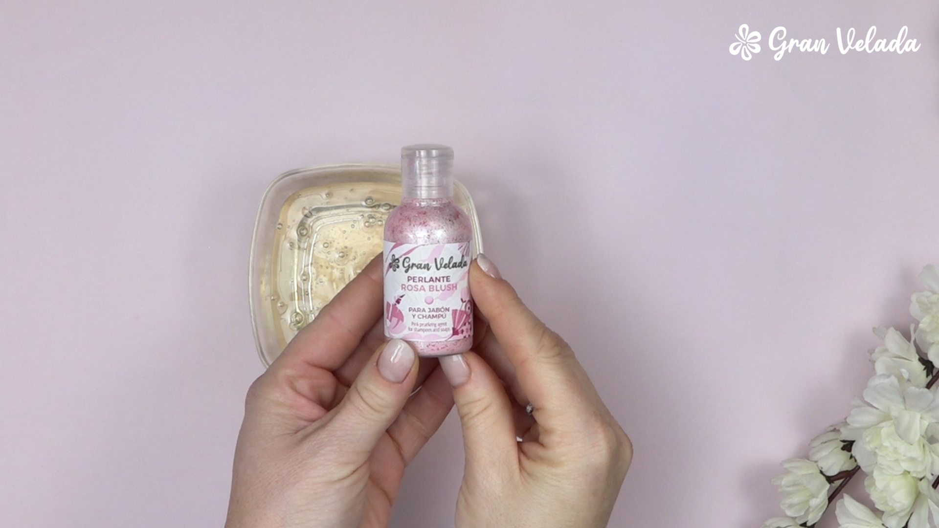 Perlante líquido rosa vintage para sabonete facial