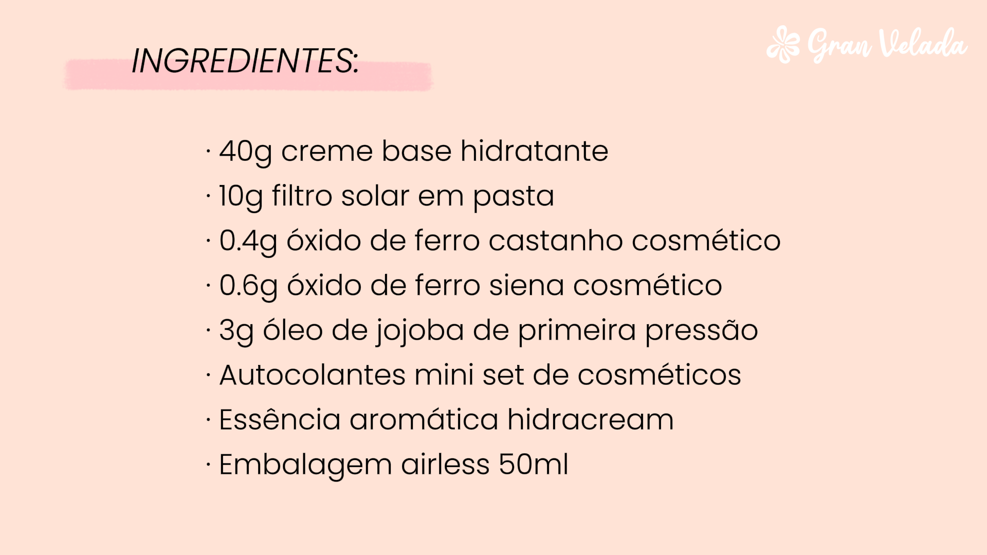 materiais bb cream caseiro