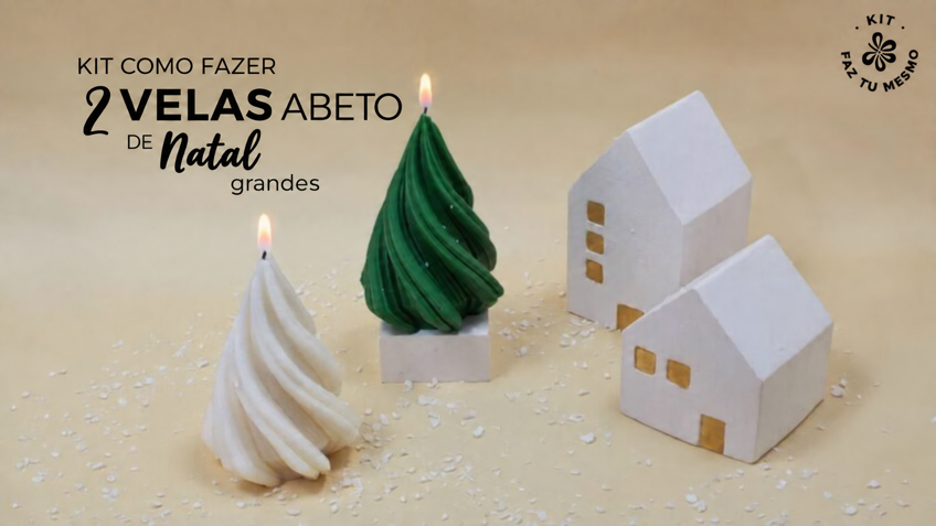 Kit para fazer duas velas de abeto de Natal