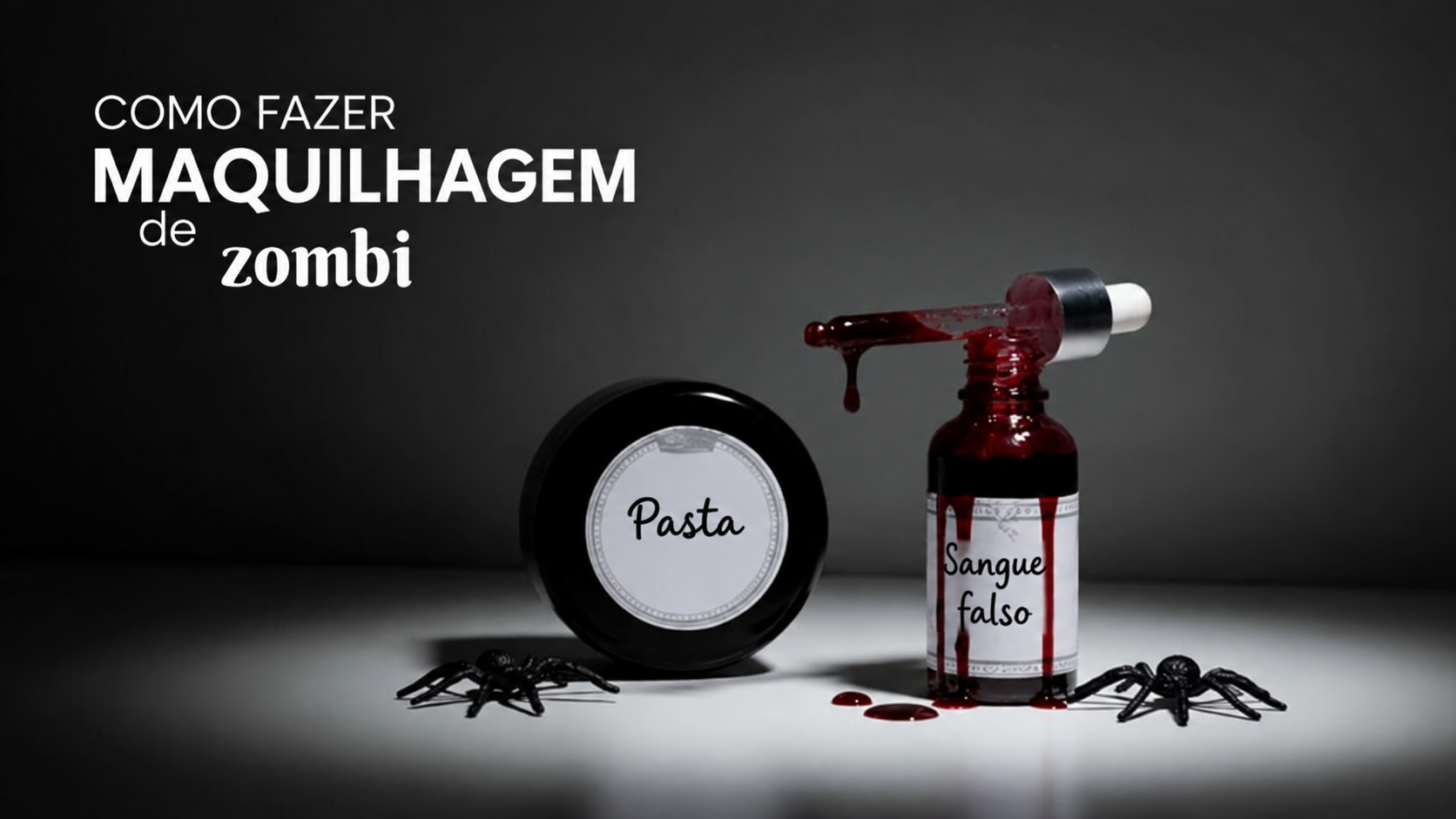 Como fazer maquilhagem zombie com sangue falso e pasta para feridas de Halloween