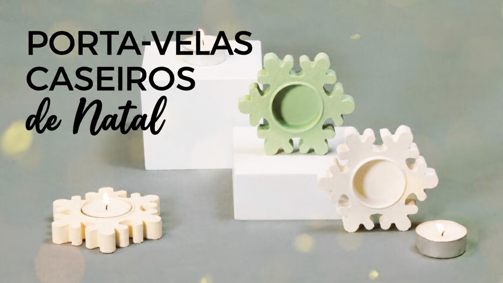 Porta-velas caseiros de Natal em forma de floco de neve