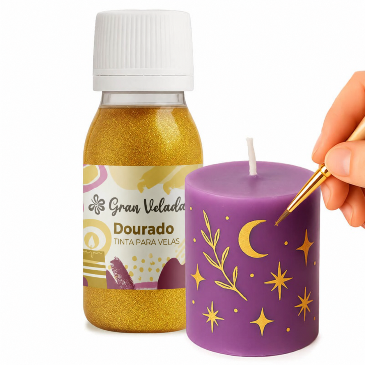 Tinta dourada para velas