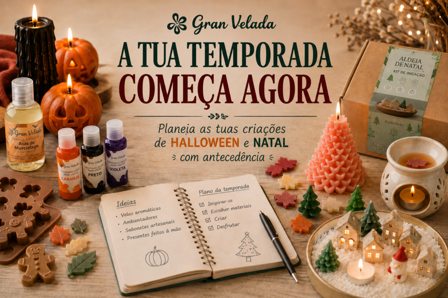 Trabalhos manuais de outono: preparar Halloween e Natal com a Gran Velada
