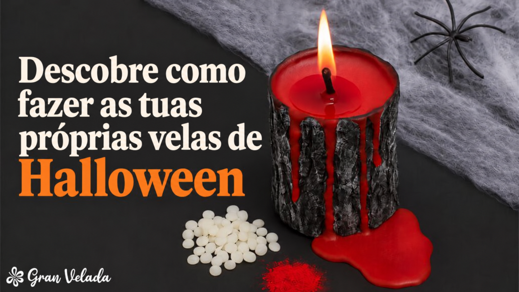 Descobre como fazer as tuas próprias velas de Halloween: vela preta com interior vermelho
